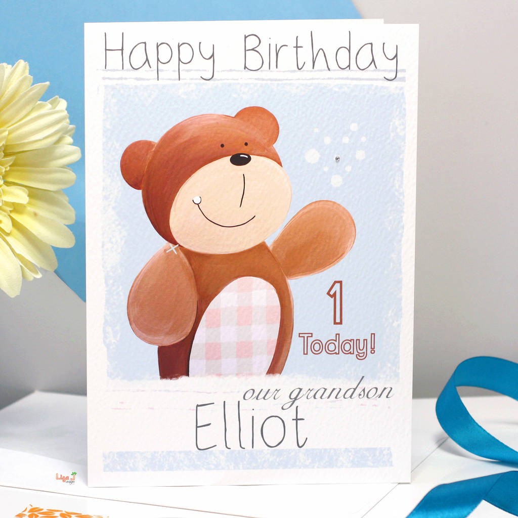 Personalised Bear Relation Birthday Card By Liza J Design ...