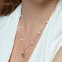 Nova Fine Chain Necklace With Pearls And Blue Topaz Drop, thumbnail 1 of 4
