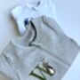 Easter Initial Personalised Baby Zip Sleepsuit | Newborn Essentials Design #E4, thumbnail 1 of 7