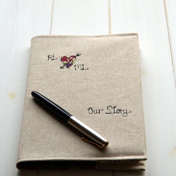 'Our Story' Personalised Linen Notebook, 5 of 10