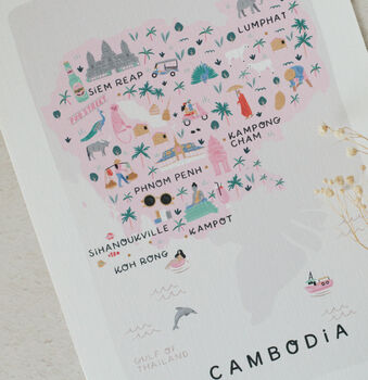 Cambodia Illustrated Map, 4 of 5