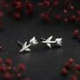 Sterling Silver Tulip Flower Stud Earrings, thumbnail 2 of 5
