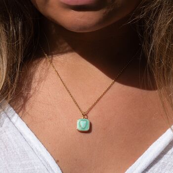 Turquoise Heart Locket Necklace, Silver Or Gold, 5 of 11