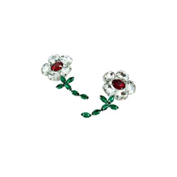 Spring Embellished Flower Earrings, 2 of 2