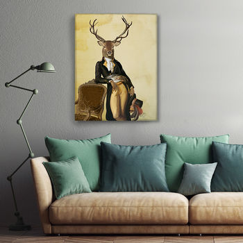 Deer Print, Deer And Chair Art, Framed Or Unframed, 2 of 9