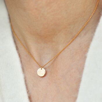 Hammered Disc Pendant Chain In Gold Filled, 2 of 5