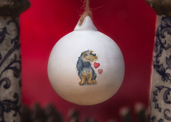 Dachshund Ceramic Round Bauble, 4 of 4