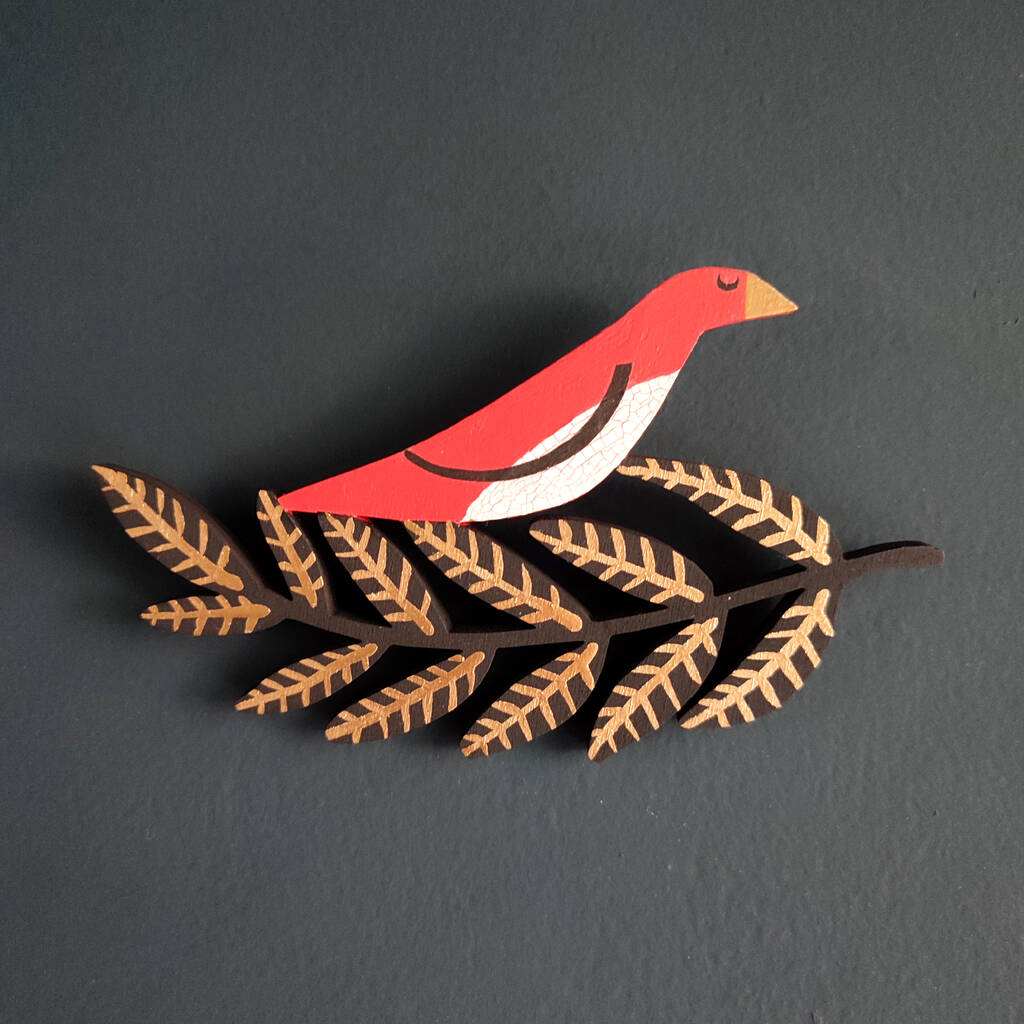Wall Hangable Bird And Leaf Decoration, 1 of 3