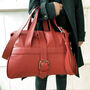 Personalised Handcrafted Red Leather Overnight Bag, thumbnail 2 of 8