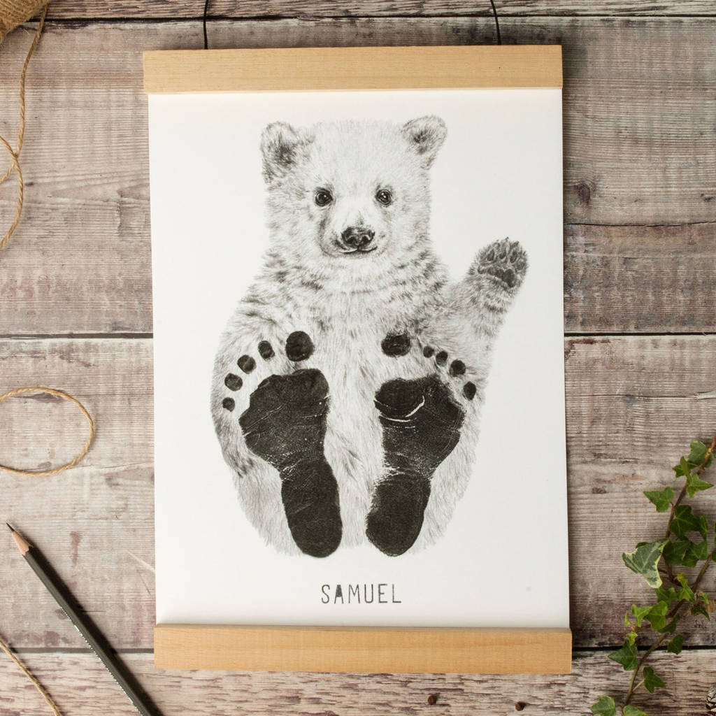 Personalised Baby Polar Bear Footprint Kit, 1 of 7