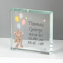 Personalised Teddy And Balloons New Baby Crystal Token, thumbnail 2 of 4
