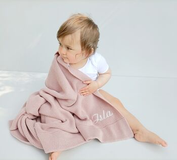 Personalised Soft Cotton Knit Baby Blanket, 4 of 12