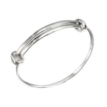 Adults Sterling Silver Expanding Bangle, 3 of 4