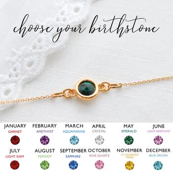 Birthstone Bracelet In Sterling Silver, 2 of 12