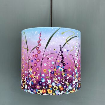 Pink Dotty Delphiniums Handmade Lampshade, 3 of 7