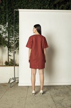 Plunge Neck Shift Dress, 2 of 6