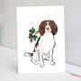 Festive Springer Spaniel Christmas Card, thumbnail 3 of 7