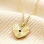 Gold Stainless Steel Crystal Antiqued Heart Necklace, thumbnail 1 of 4