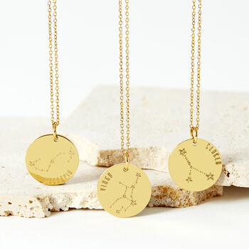 Zodiac Constellation Stainless Steel Gold Necklace, 5 of 11