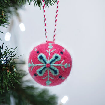 Needle Felted Christmas Baubles, 2 of 10