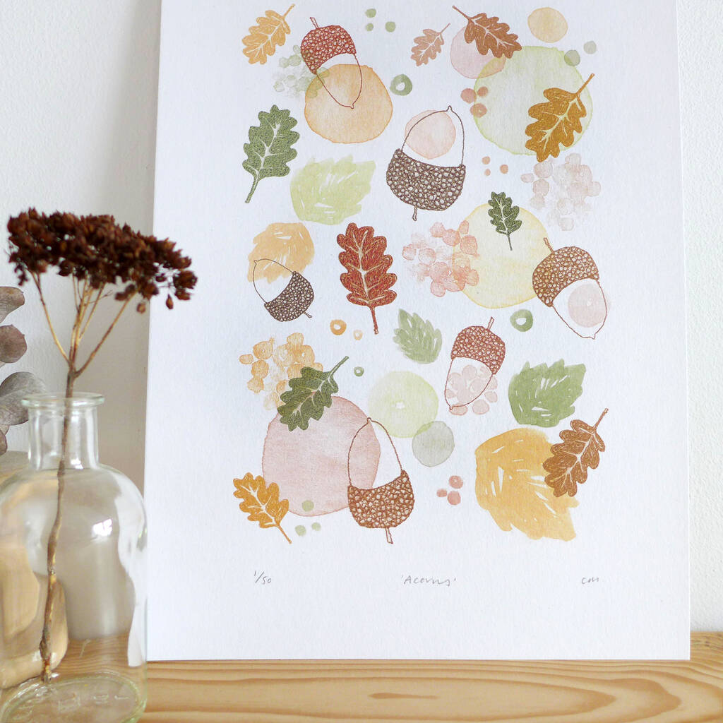 'Acorns' Wall Art Print By Charlotte Macey