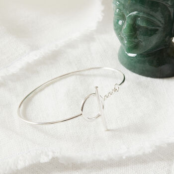 Sterling Silver T Bar Bangle, 2 of 7