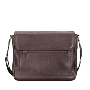 Men's Soft Leather Messenger Bag 'Livorno', 3 of 12
