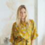 Gold Yellow Silky Kimono Robe, thumbnail 1 of 6