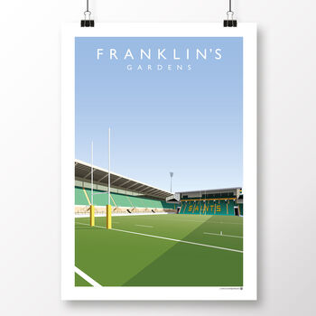 Franklin's Gardens Northampton Saints Rugby Poster, 2 of 8
