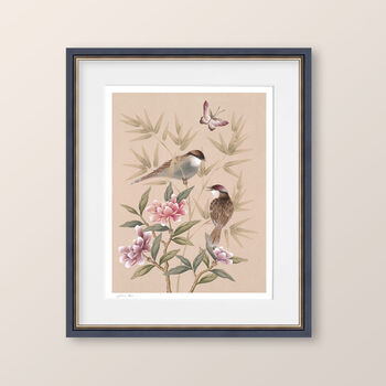 'Bonnie' Birds And Butterfly Chinoiserie Giclee Art, 9 of 9