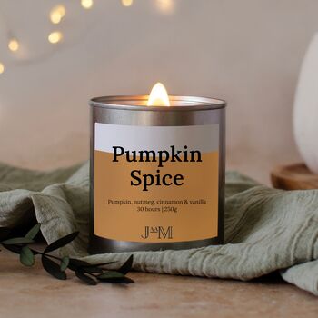 Pumpkin Spice Autumn Wood Wick Candle, 5 of 7