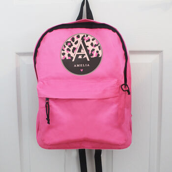 Personalised Leopard Print Pink Backpack, 2 of 5