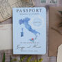 Passport Map Watercolour Style Wedding Invitation, thumbnail 3 of 12