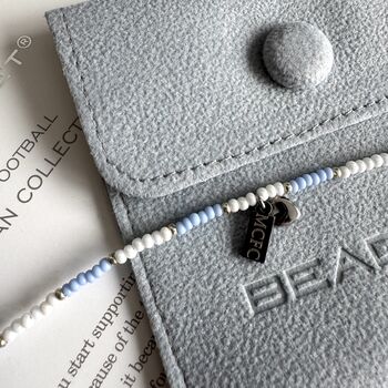 Manchester City Mcfc Bead Bracelet With Heart Charm, 6 of 8