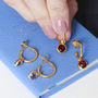 18ct Gold Vermeil Plated Birthstone Hoop Earrings, thumbnail 2 of 11