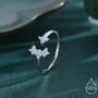Sterling Silver Hydrangea Flower Bouquet Cz Flower Ring, thumbnail 1 of 12