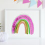 Pink And Olive Rainbow Print, thumbnail 3 of 3