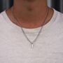 18 K Gold Plated Matte Bar Pendant Chain Necklace, thumbnail 10 of 10