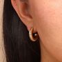 Anti Tarnish Chunky Crystal Hoop Earrings In Gold Colour, thumbnail 1 of 6