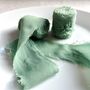 Chiffon Wedding Ribbon With Frayed Edge Green 5m Roll, thumbnail 1 of 4