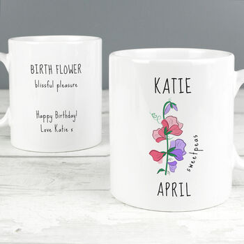 Birth Flower Mug With Personalised Message, 7 of 12