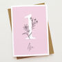 Floral First Birthday Card, thumbnail 1 of 7