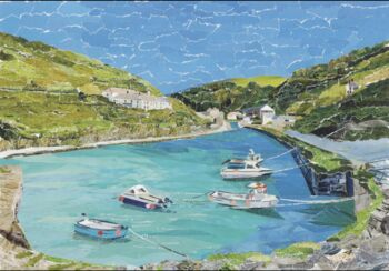 Boscastle, Cornwall, Paper Collage Art Print Card, 3 of 3