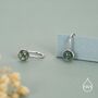 Sterling Silver Moss Agate Cabochon Drop Earrings, thumbnail 5 of 10