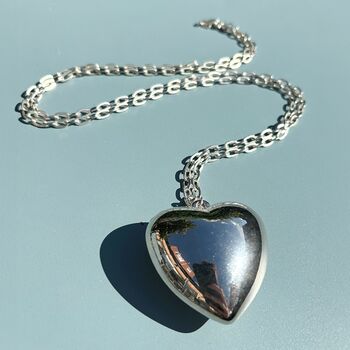 Lucky In Love Extra Long Puffy Heart Chain Necklace, 2 of 4