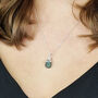 925 Sterling Silver Raw Emerald Crystal Necklace, thumbnail 2 of 3