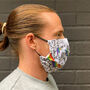 Roses And Rainbows Fabric Pleated Face Mask, thumbnail 4 of 6
