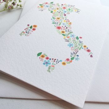 Floral Map Of Italy Greeting Card, 2 of 3