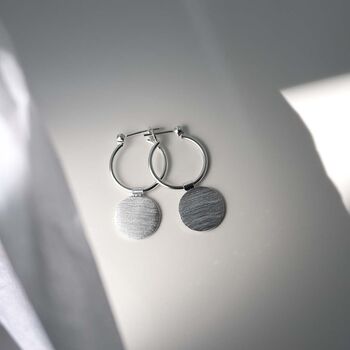 Sterling Silver Omega Drop Earrings, 2 of 8