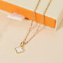 Personalised Mother Of Pearl Mini Clover Cross Necklace, thumbnail 2 of 6